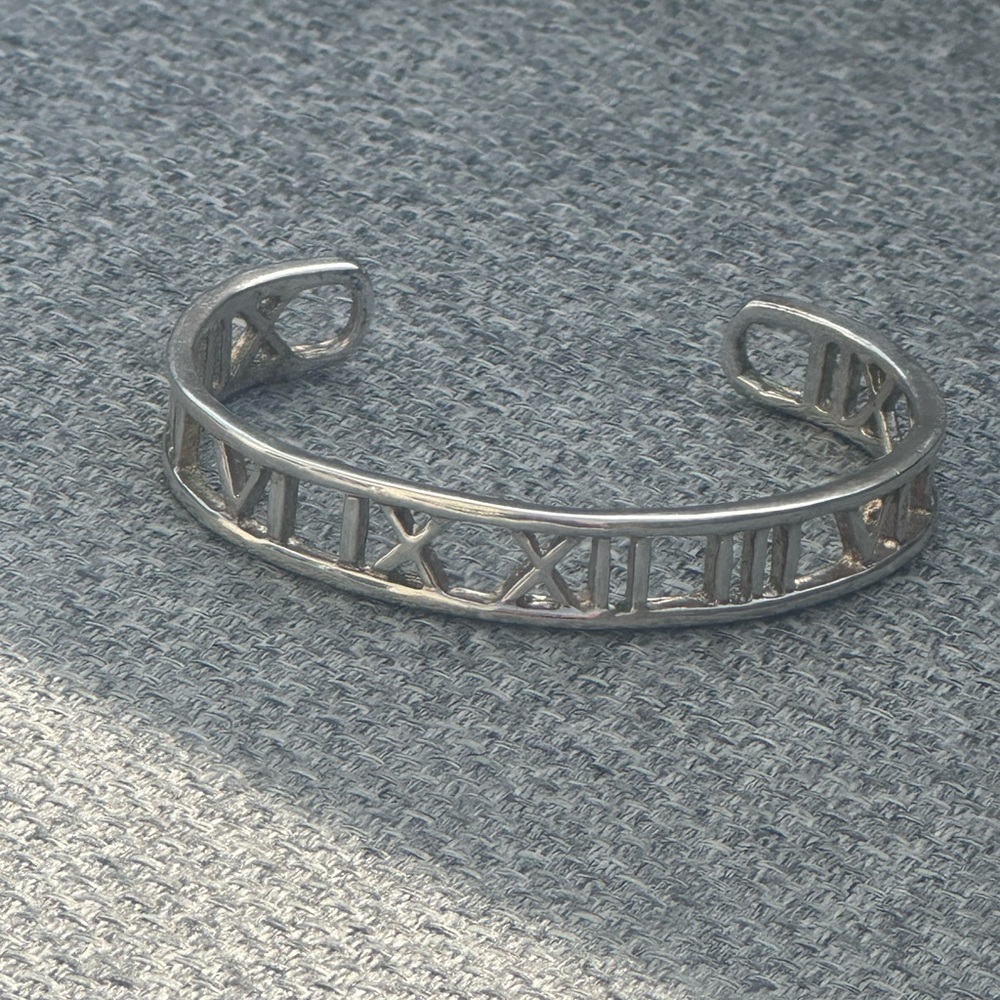 Silver Roman Numeral Cuff Bracelet